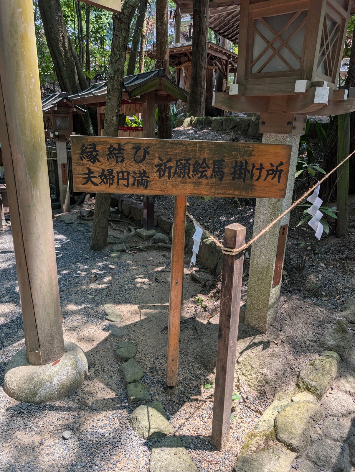 「縁結び 夫婦円満 祈願絵馬 掛け所」の案内