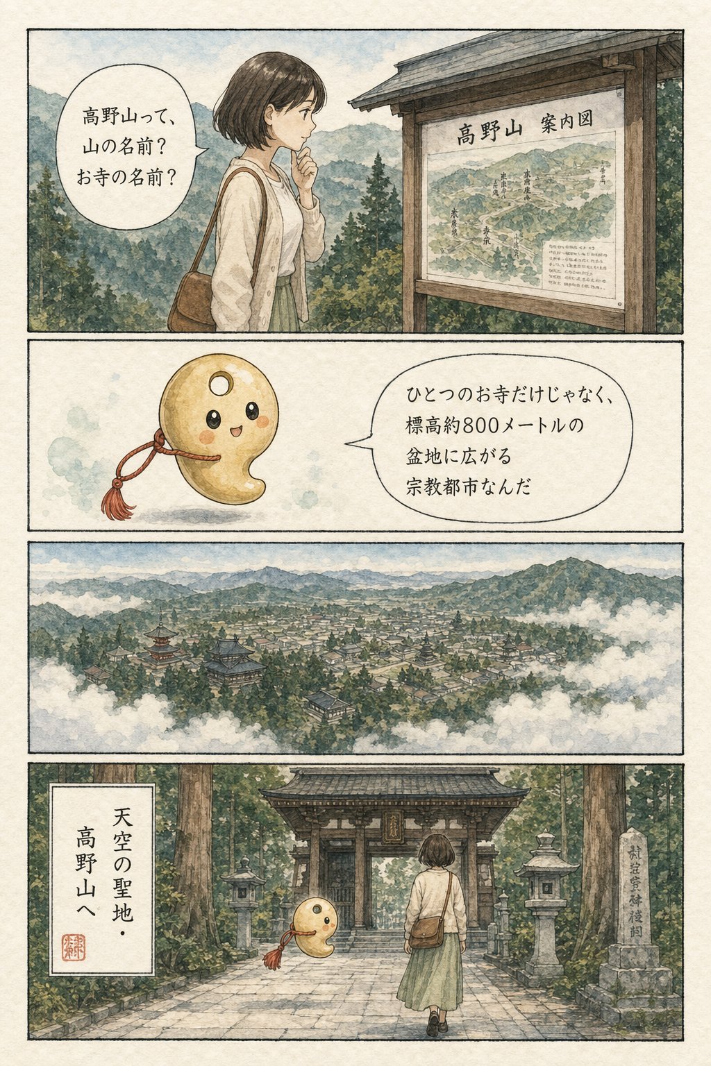 高野山とは?空海が開いた天空の聖地といまも続く「生身供」 まんが解説 1ページ目