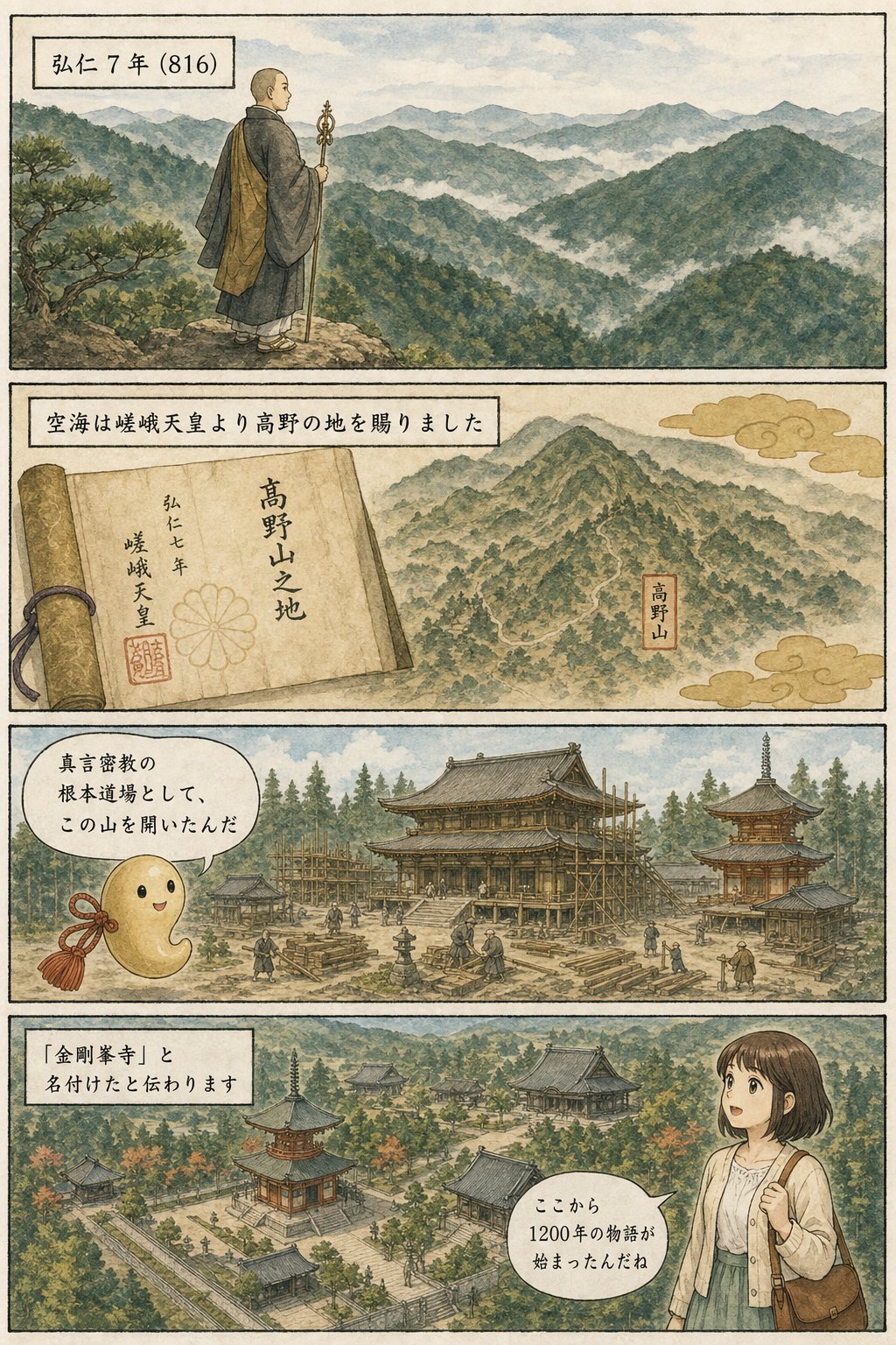 高野山とは?空海が開いた天空の聖地といまも続く「生身供」 まんが解説 2ページ目