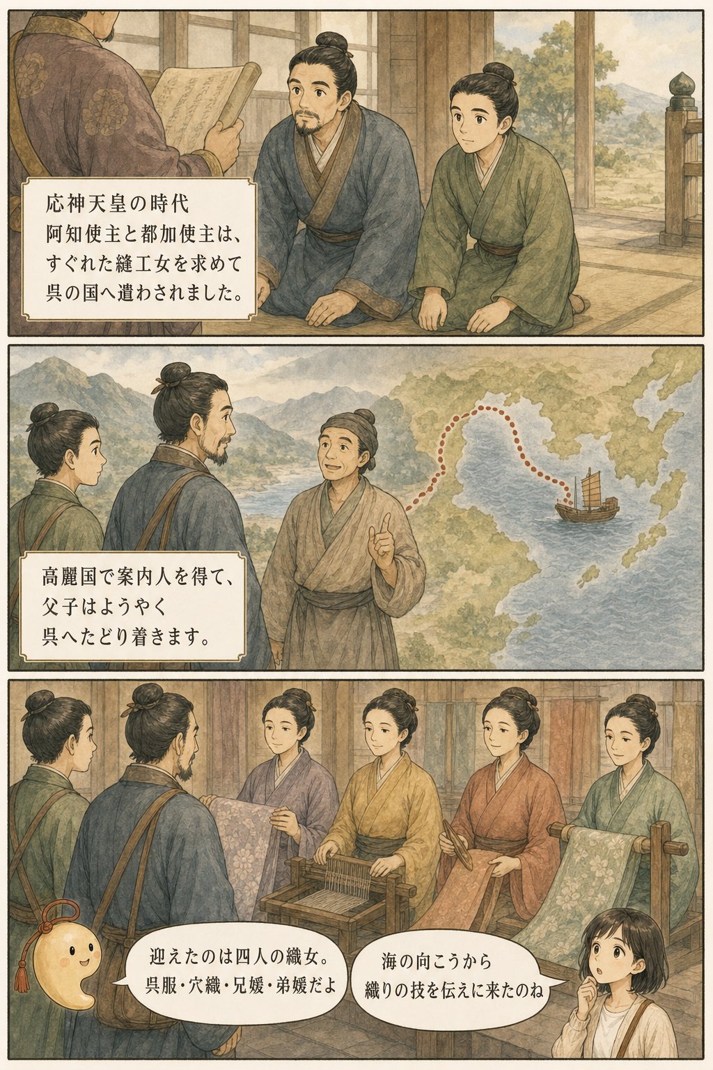 「呉服」の語源になった神社 — 池田・呉服神社と織姫伝説 まんが解説 2ページ目