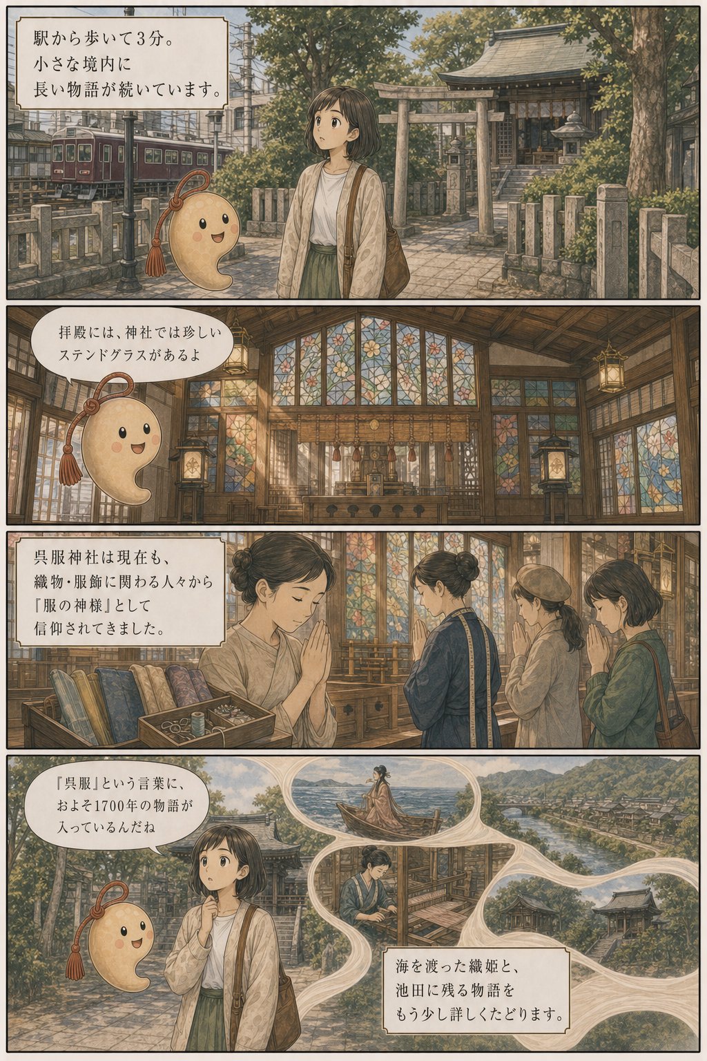 「呉服」の語源になった神社 — 池田・呉服神社と織姫伝説 まんが解説 6ページ目