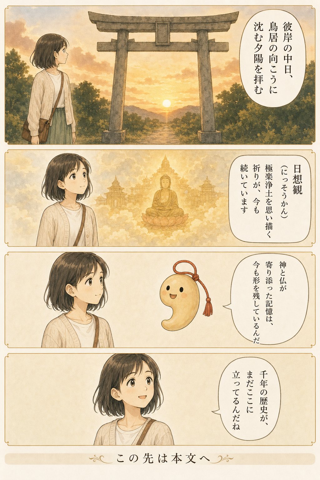 神仏習合とは — なぜお寺に鳥居？四天王寺の石鳥居に残る千年の記憶 まんが解説 7ページ目