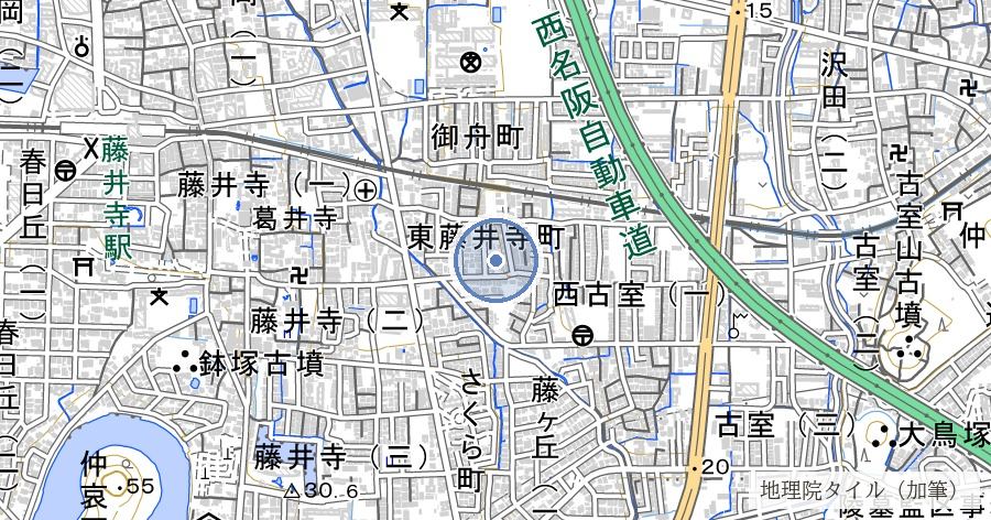 道明寺天満宮の位置を示す地図