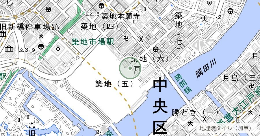 波除神社（築地・災難除け）の位置を示す地図