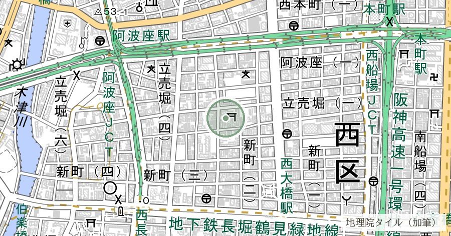 サムハラ神社の位置を示す地図