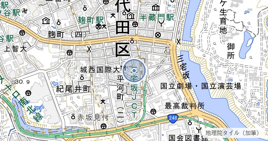 平河天満宮（江戸三大天神）の位置を示す地図