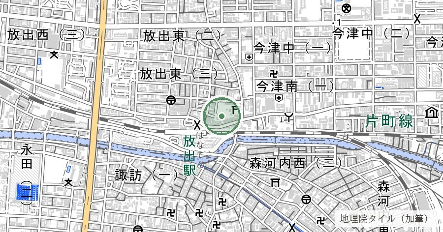 阿遅速雄神社(あちはやおじんじゃ)の大クスノキの位置を示す地図
