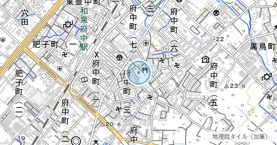 泉井上神社(いずみいのうえじんじゃ)の位置を示す地図
