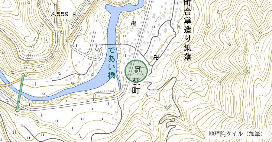 白川八幡神社の位置を示す地図