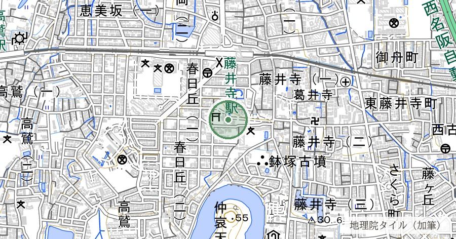 辛國神社(からくにじんじゃ)の参道の位置を示す地図