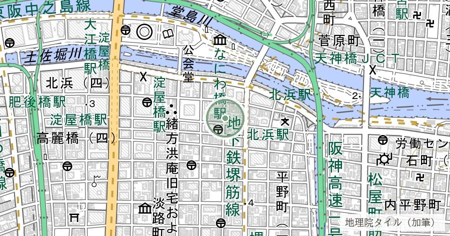 少彦名神社(神農さん)の位置を示す地図