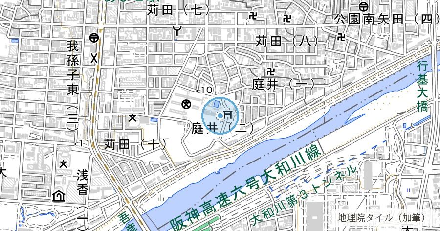 大依羅神社(おおよさみじんじゃ)の位置を示す地図