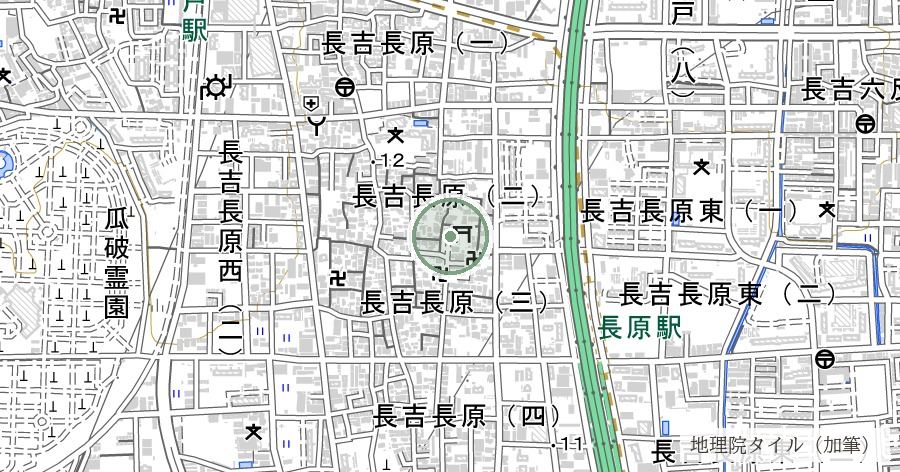 志紀長吉神社(しきながよしじんじゃ)の位置を示す地図