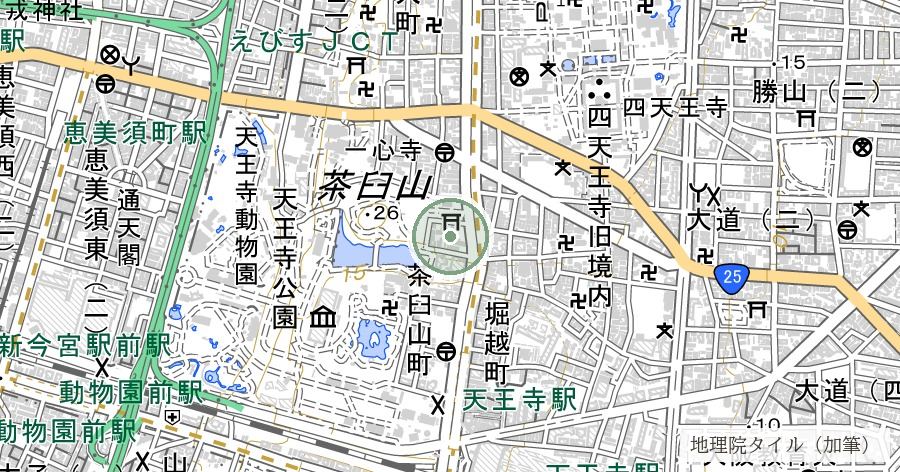 堀越神社の位置を示す地図