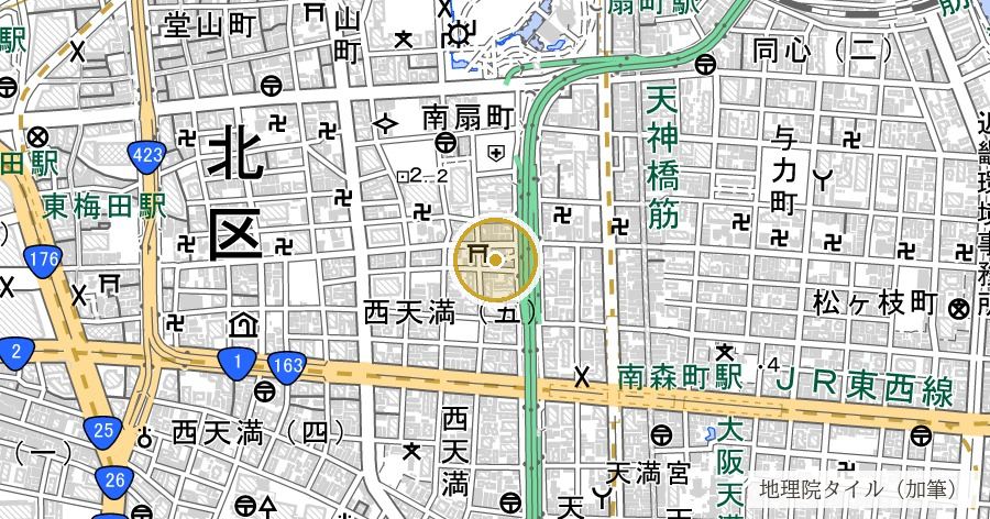堀川戎神社の位置を示す地図