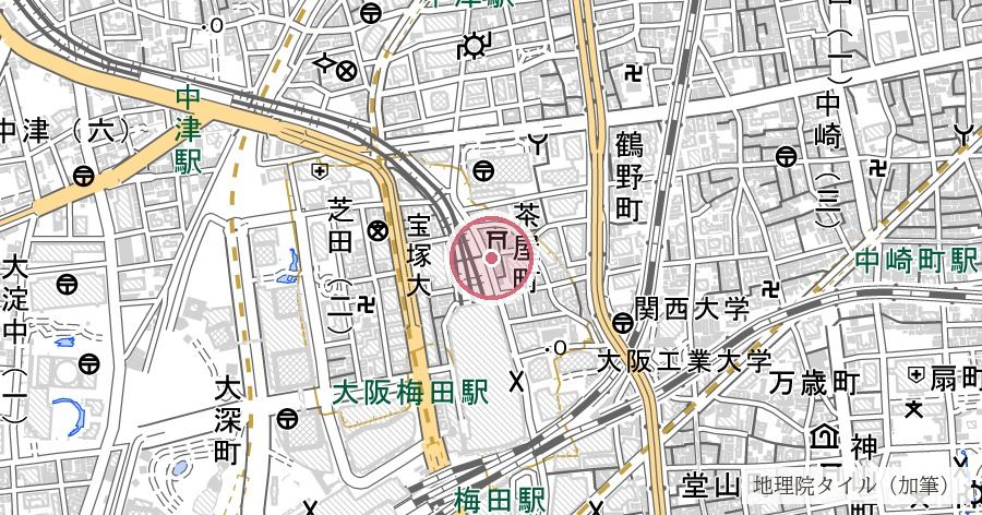 綱敷天神社御旅社の位置を示す地図