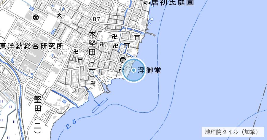 満月寺浮御堂（うきみどう）の位置を示す地図