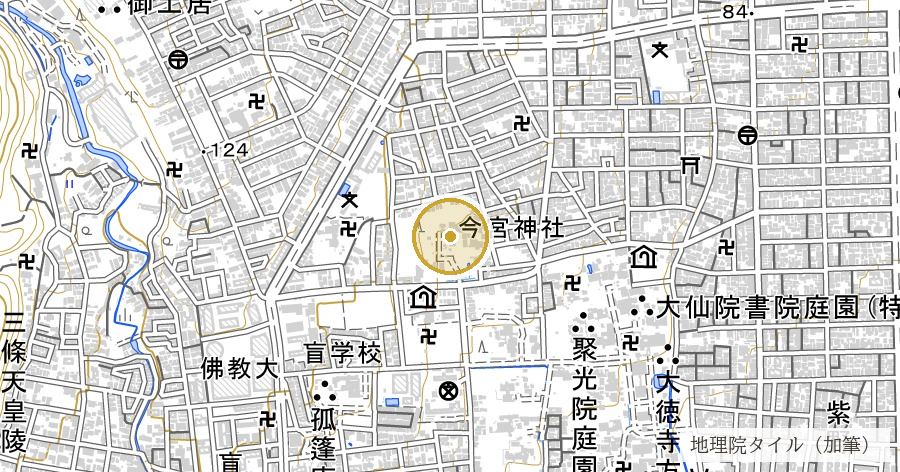 今宮神社(玉の輿・京都)の位置を示す地図