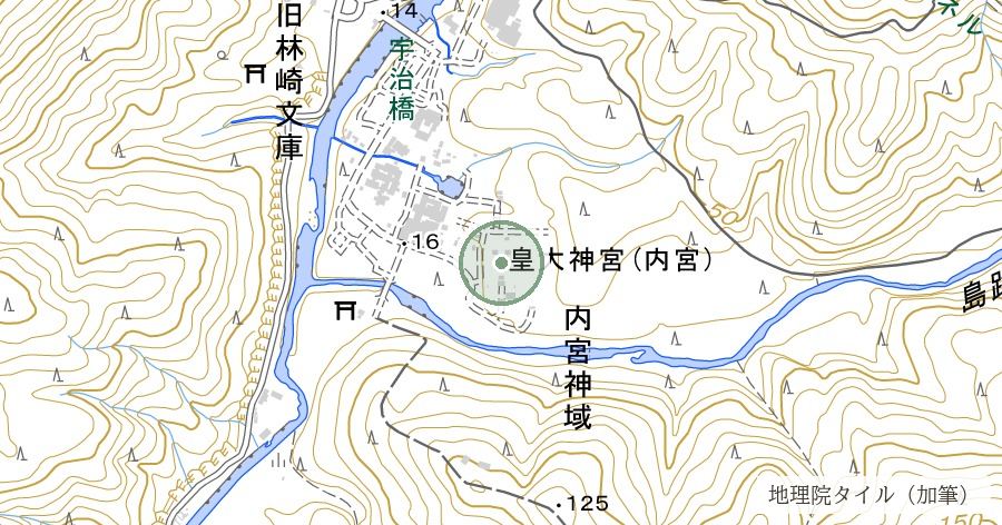 伊勢神宮 内宮（皇大神宮）の位置を示す地図