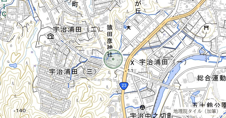 猿田彦神社の位置を示す地図