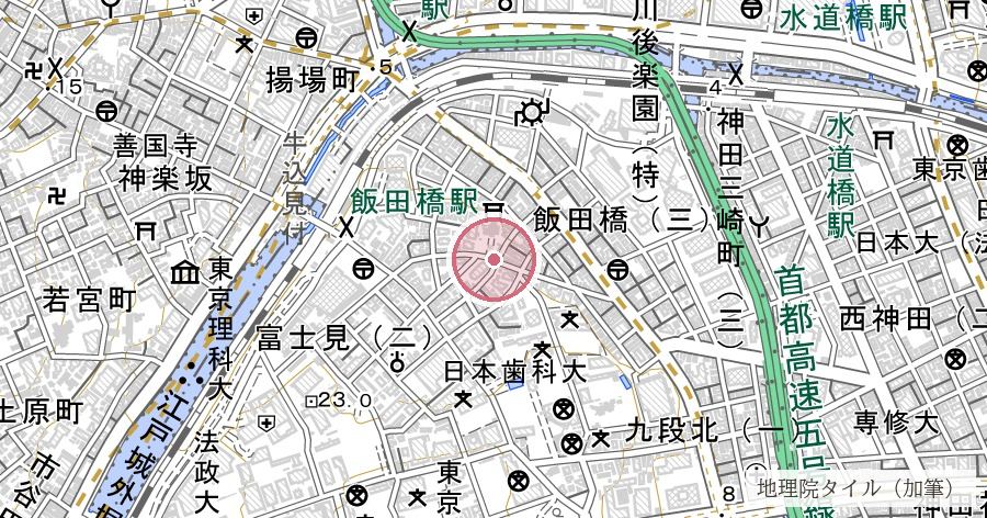 東京大神宮の位置を示す地図